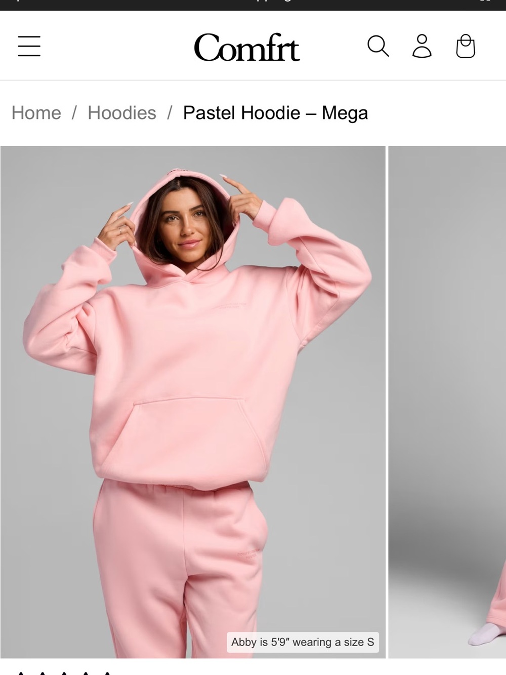 Comft Pastel Pink Hoodie - mega